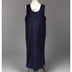 Harve Benard Navy Blue Wool Midi Dress Women's Size 6 Vintage Pockets Pullover